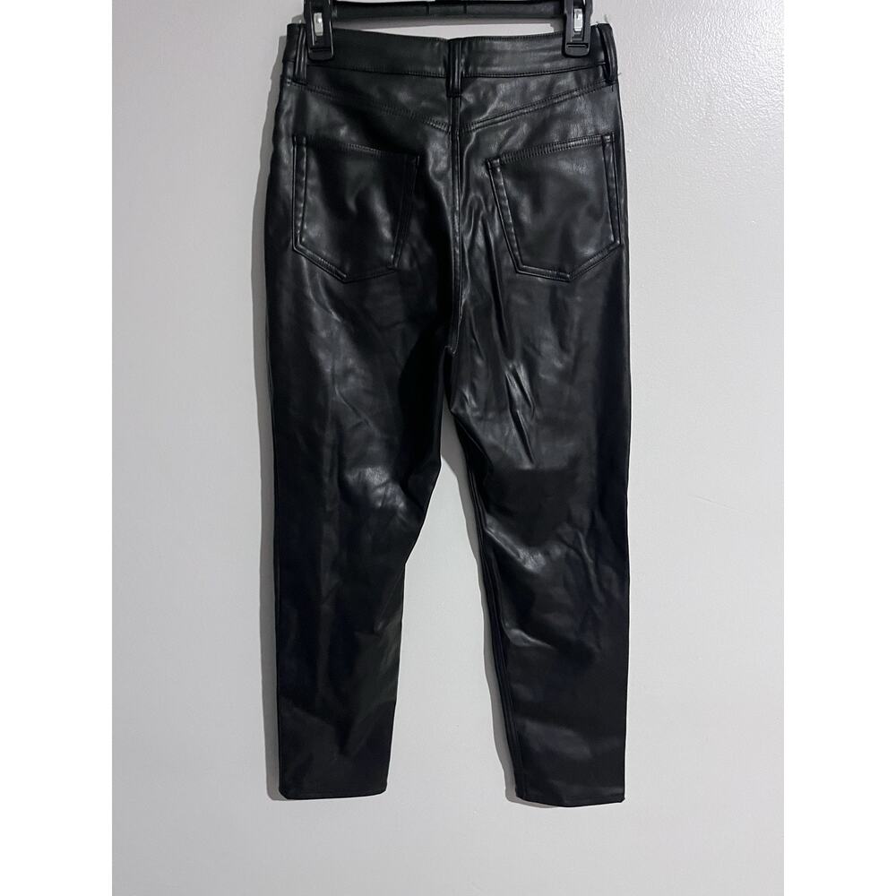 H&M Pants Womens 6 Black Faux Leather Jegging Skinny Lined Zip Pockets - Picture 3 of 6